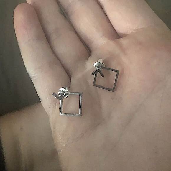 Stampd Gold and Silver Geometric Earrings - Picture 4 of 6